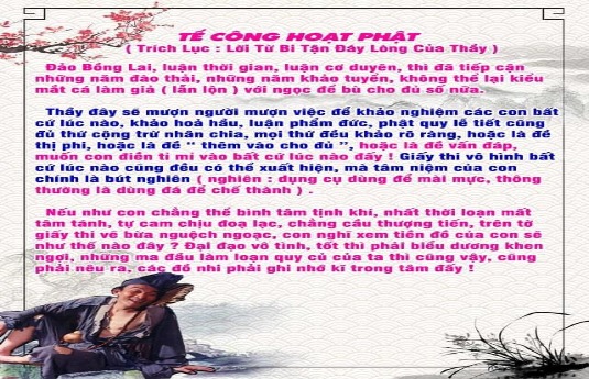Lời Từ Bi Tận Đáy Lòng Của Thầy