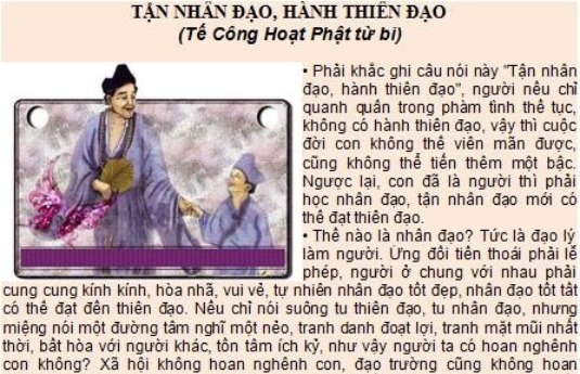 Tận Nhân Đạo - Hành Thiên Đạo